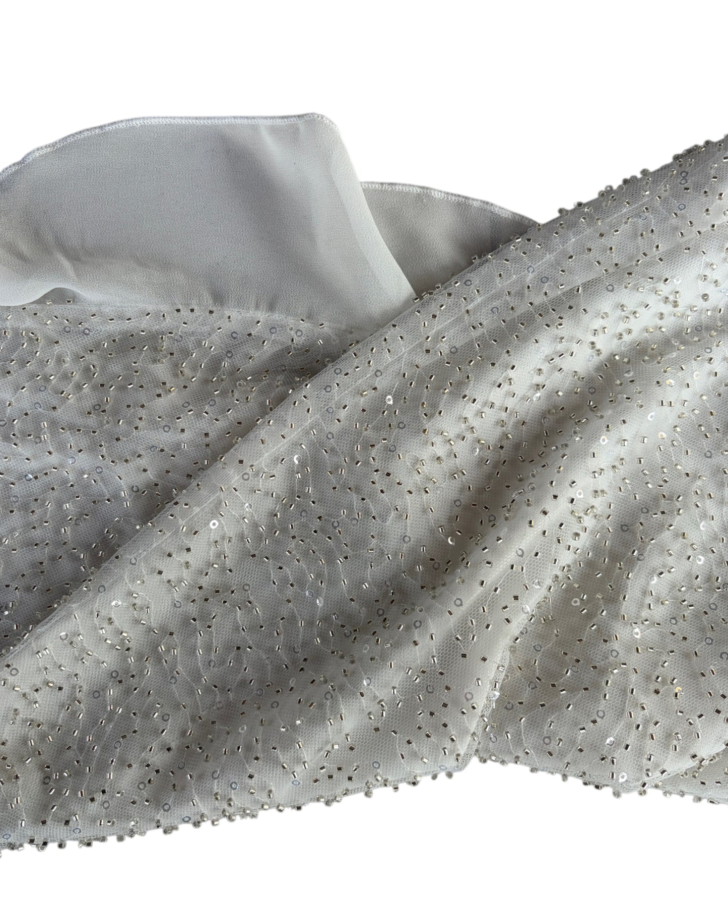 2000S WHITE SEQUIN RUFFLE TOP