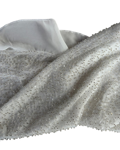 2000S WHITE SEQUIN RUFFLE TOP