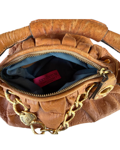2000S JUICY COUTURE TAN LEATHER HOBO BAG