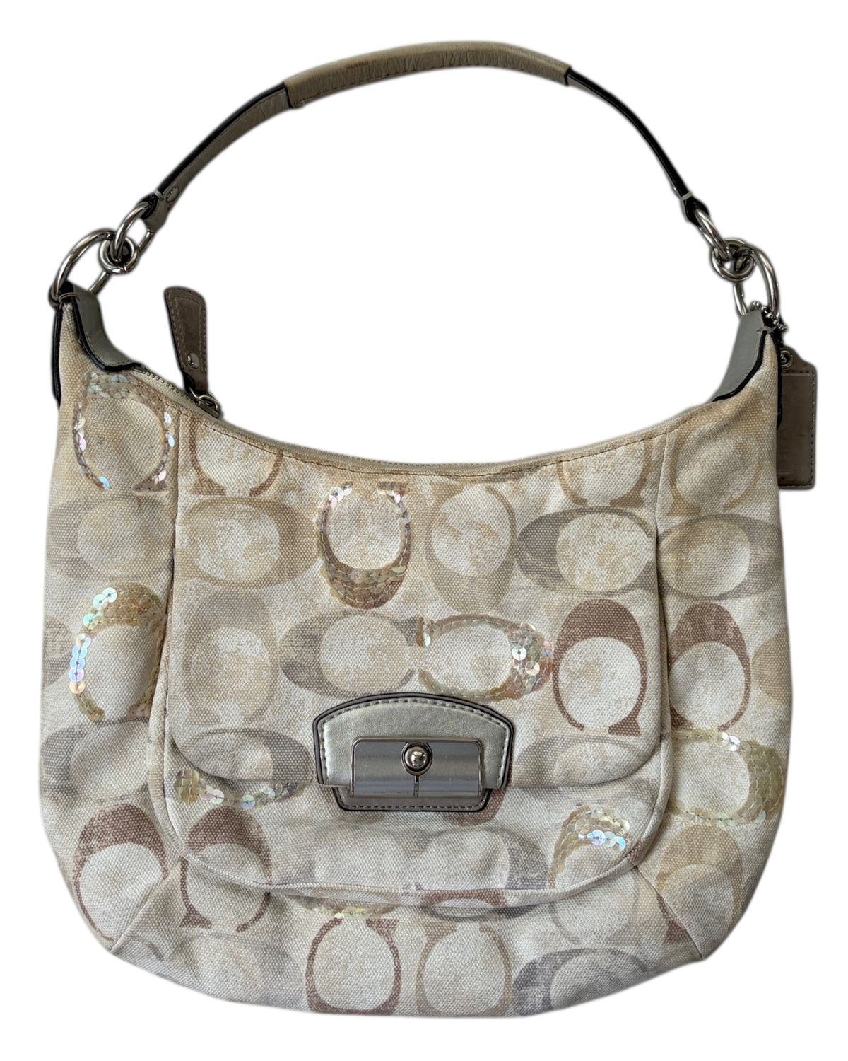 2010'S KRISTIN EMBELLISHED SIGNATURE COACH HOBO BAG