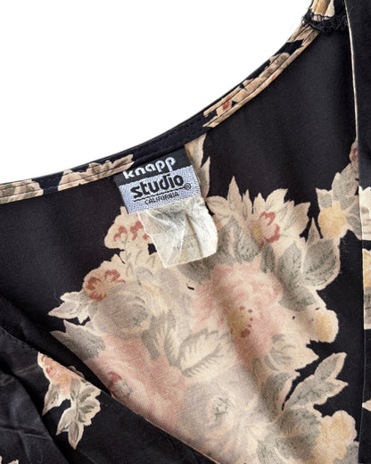 2000S KNAPP STUDIO BLACK FLORAL DRESS