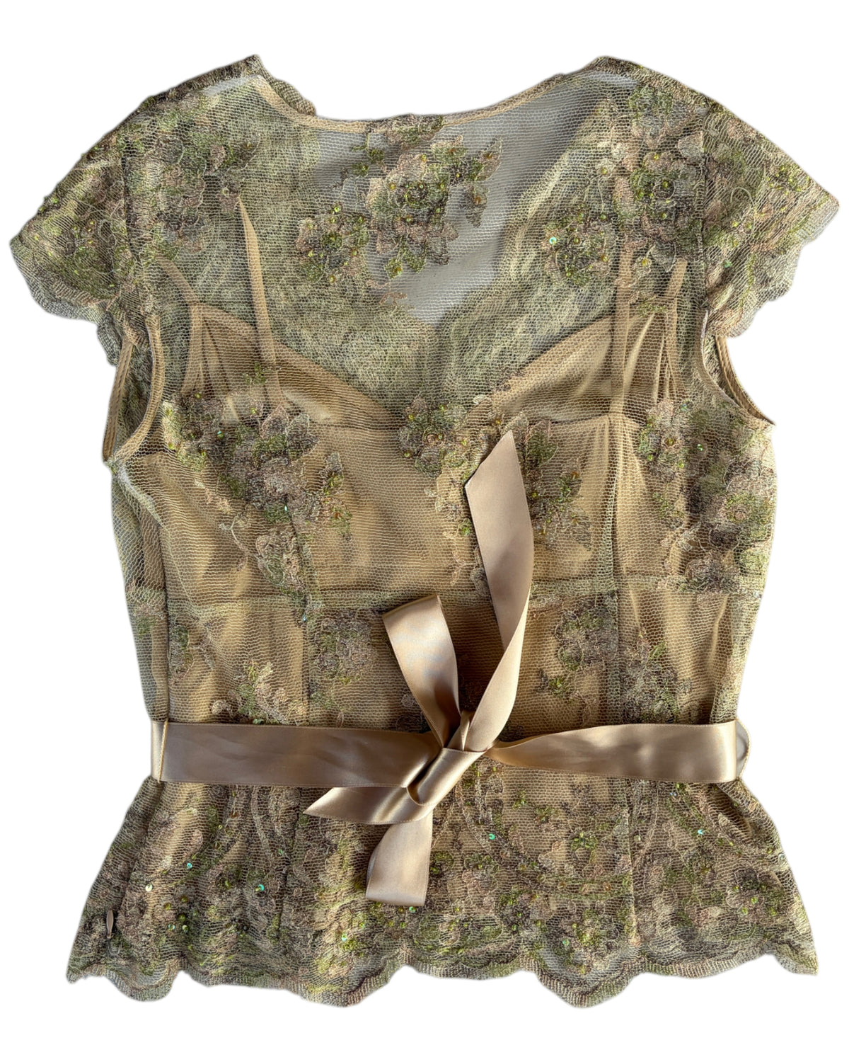 2000S SHANI GOLDEN LACE SHEER SET
