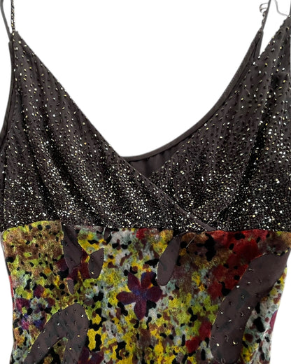 2000S ALBERTO MAKALI BEADED SILK MAXI DRESS