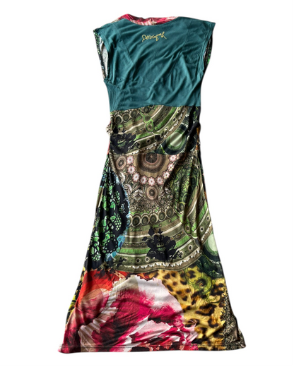 2000S DESIGUAL TROPICAL DRESS