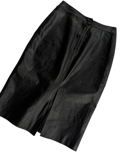 2000’S BLACK LEATHER SKIRT