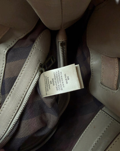 2000S BURBERRY BEIGE QUILTED LAMBSKIN SHOULDER BAG