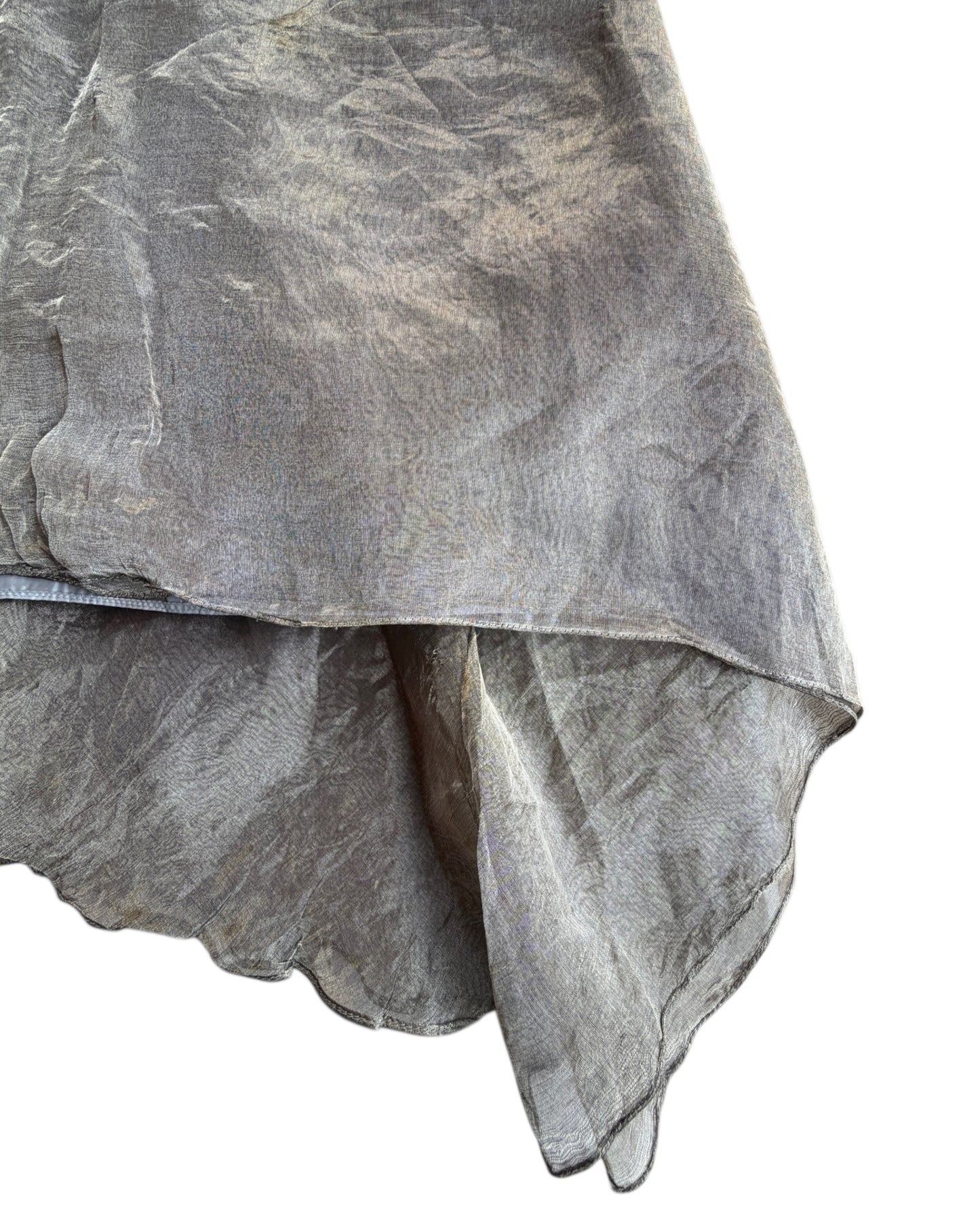 2000S METALLIC TAUPE MAXI SKIRT
