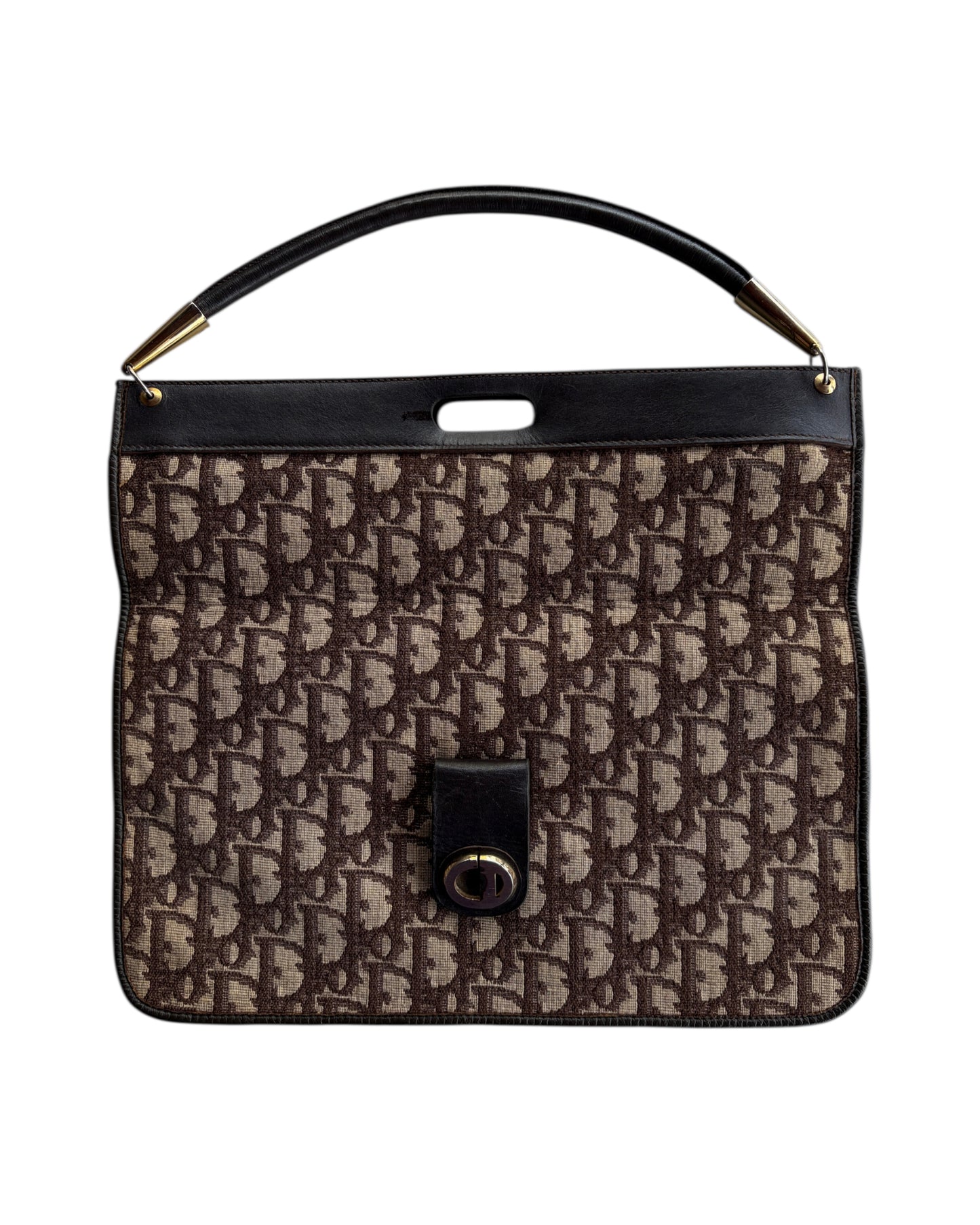 1970S CHRISTIAN DIOR MONOGRAM CANVAS SATCHEL BAG