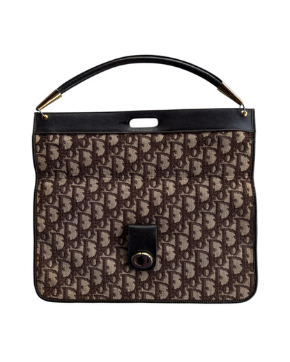 1970S CHRISTIAN DIOR MONOGRAM CANVAS SATCHEL BAG