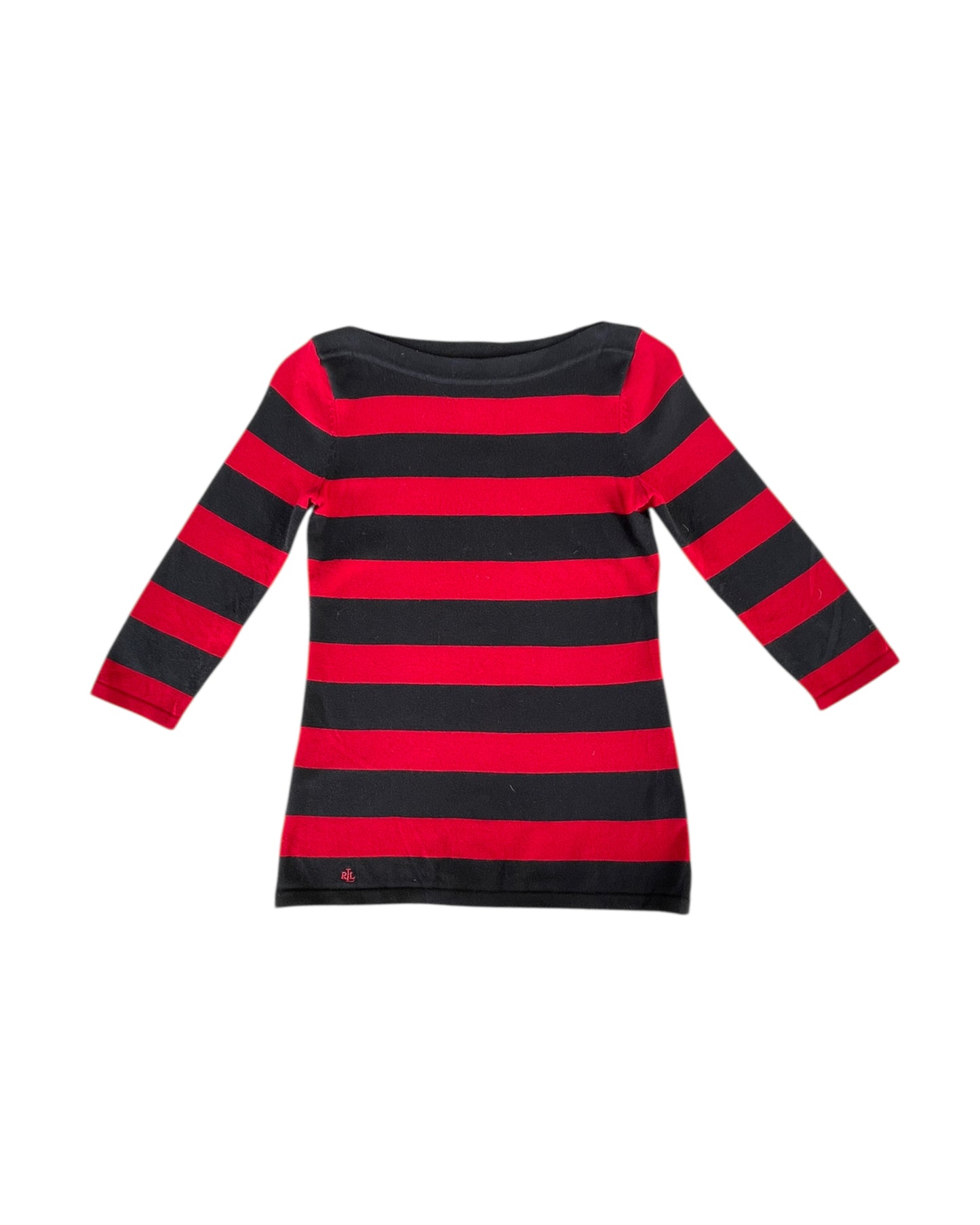 2000S LAUREN RALPH LAUREN RED BLACK STRIPED
