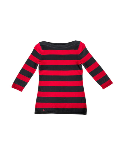 2000S LAUREN RALPH LAUREN RED BLACK STRIPED