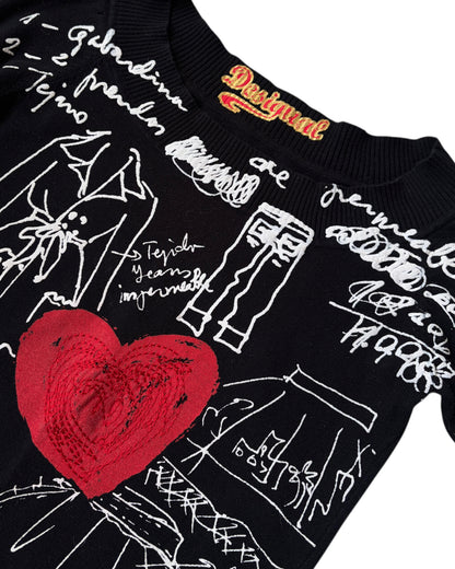 2000S DESIGUAL OFF SHOULDER SWEATER