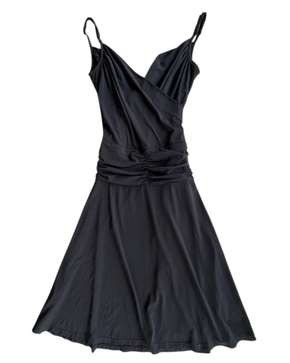 2000S TO THE MAX BLACK WRAP DRESS