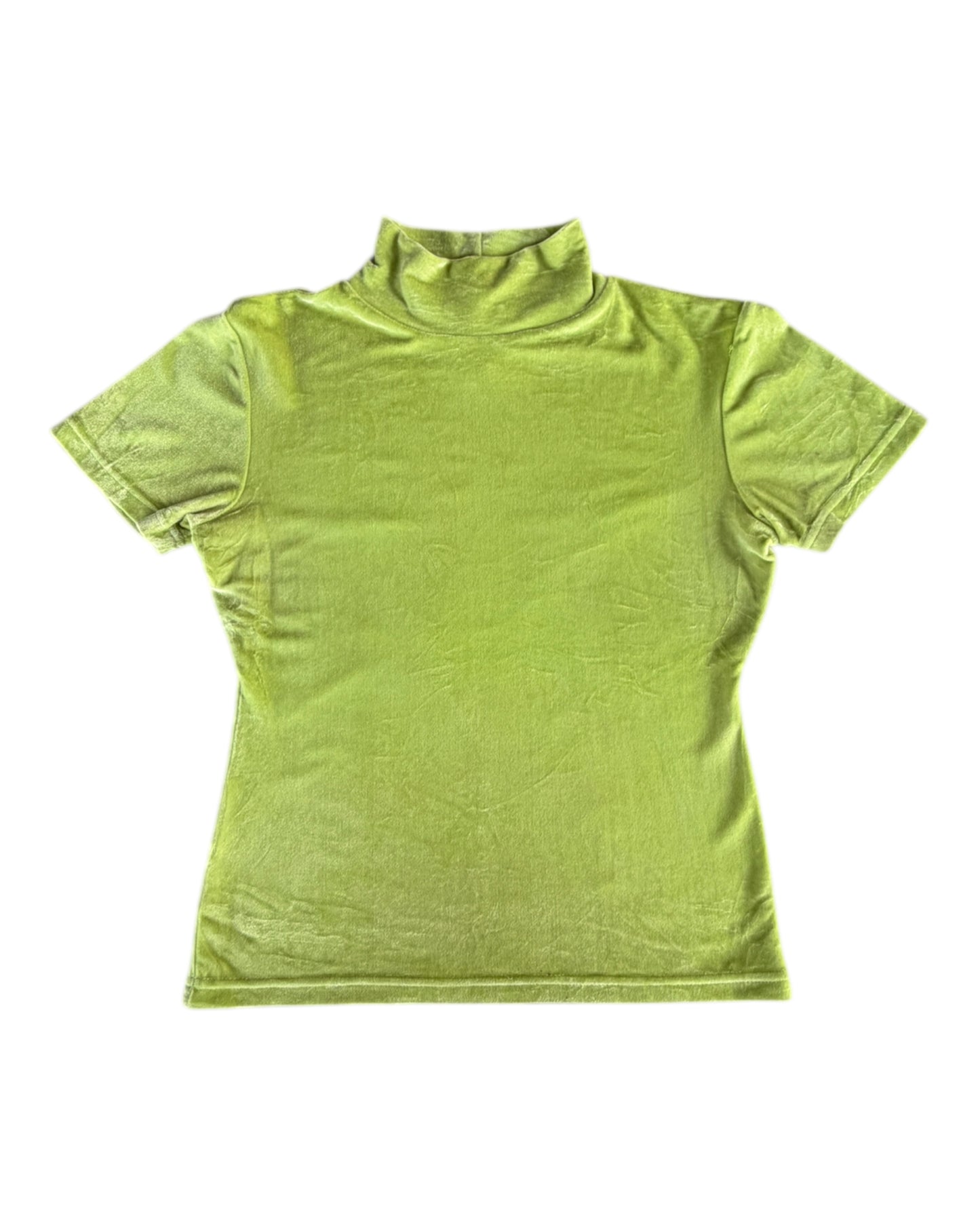2000S EXPRESS TRICOT LIME TURTLENECK TOP
