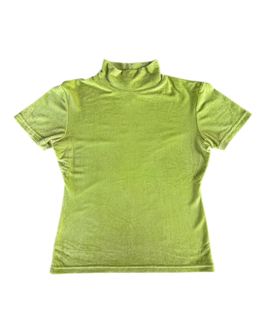 2000S EXPRESS TRICOT LIME TURTLENECK TOP