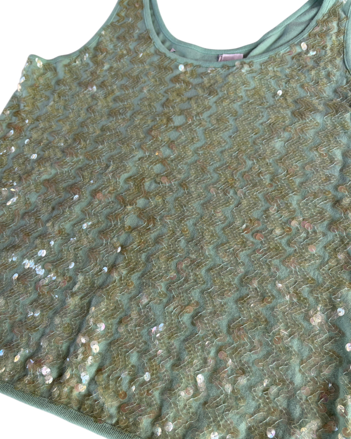 2000S MINT GREEN SEQUIN TANK TOP
