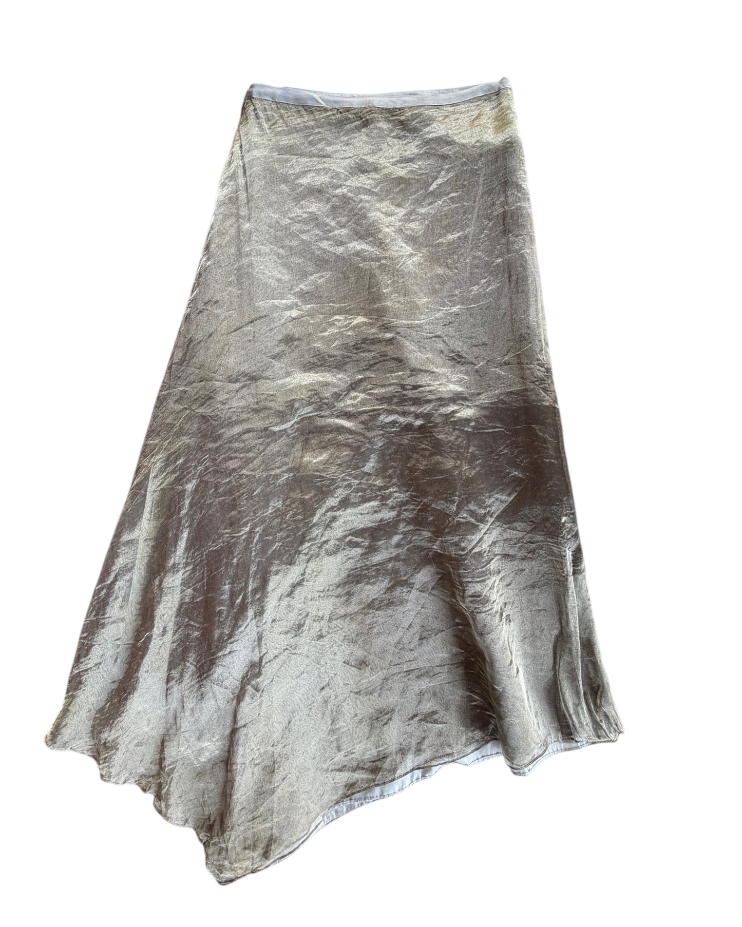 2000S METALLIC TAUPE MAXI SKIRT