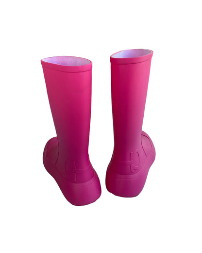 2020S FERRAGAMO HOT PINK RAIN BOOTS