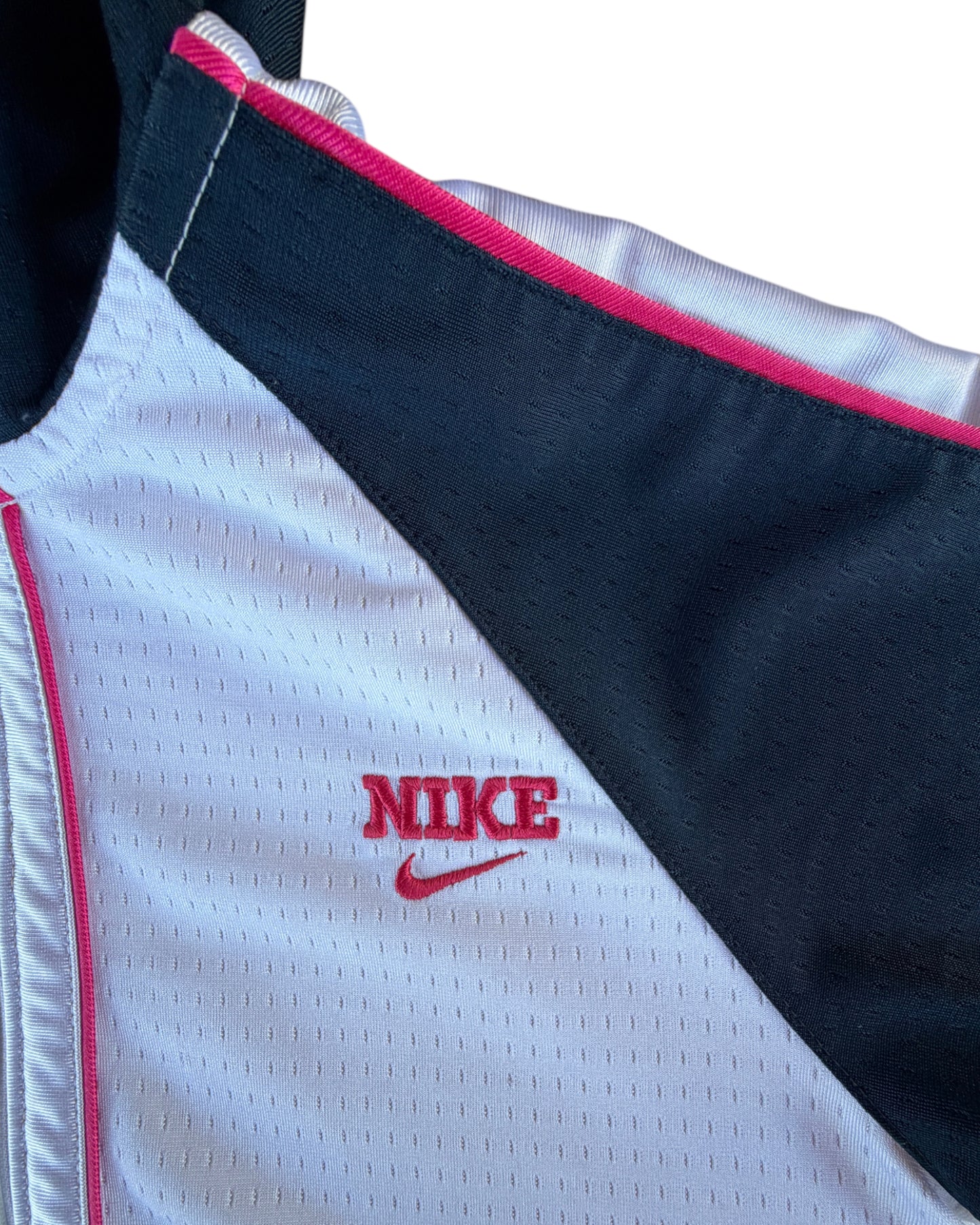 2000S NIKE WHITE NAVY PINK TRACK JACKET