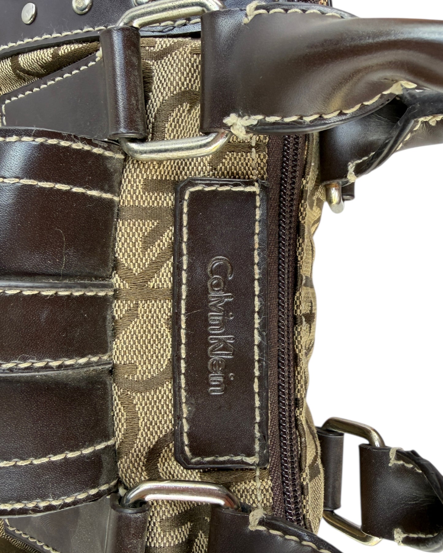 2000S CALVIN KLEIN MONOGRAM MINI SATCHEL BAG