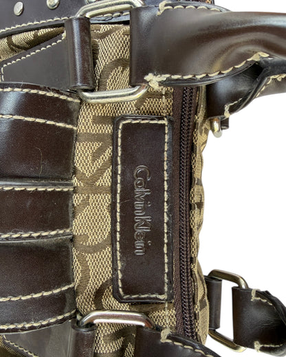 2000S CALVIN KLEIN MONOGRAM MINI SATCHEL BAG