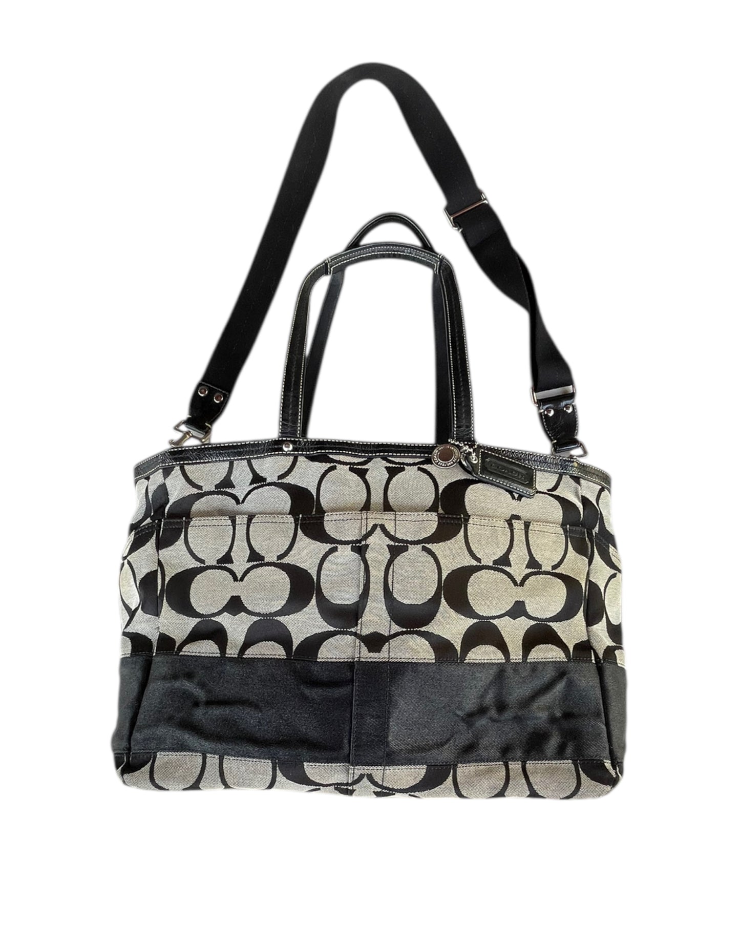 2000S COACH SIGNATURE CANVAS TOTE BAG
