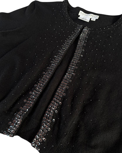 2000S MAGGY LONDON BLACK SEQUIN BOLERO