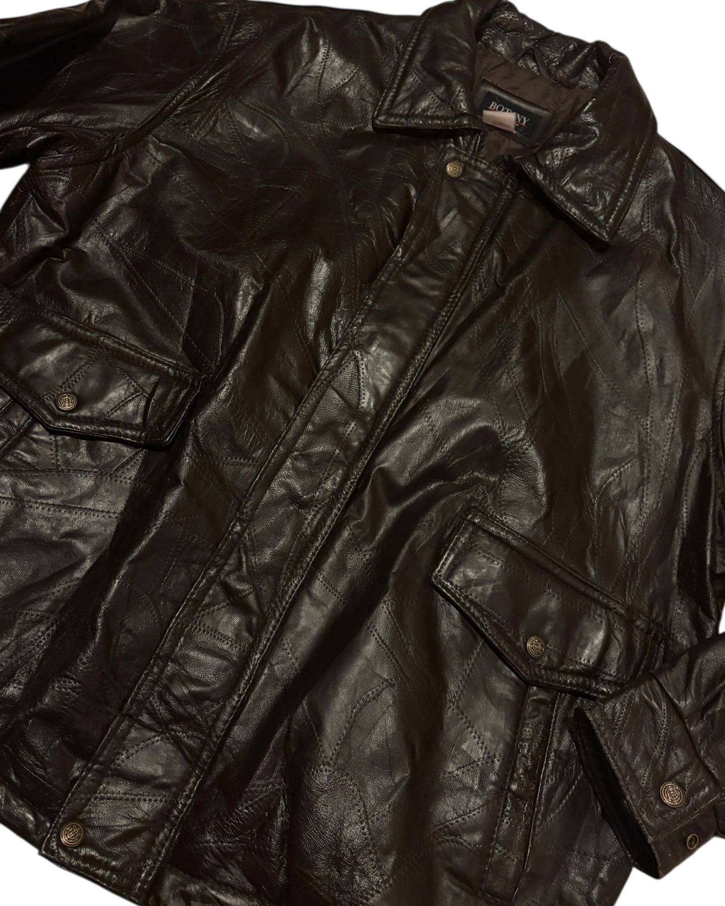 1990S BOTANY LEATHER JACKER
