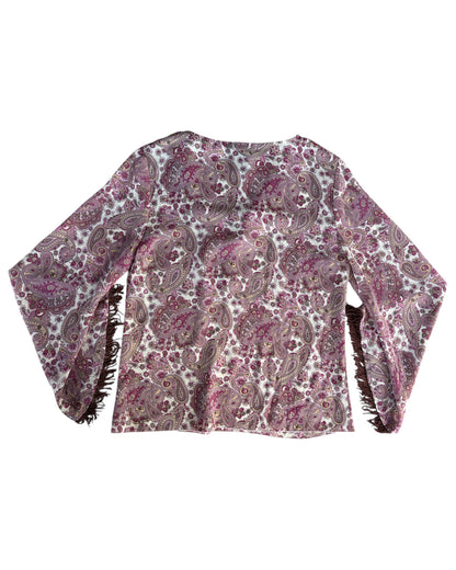 2000S MLLE GABRIELLE PAISLEY LONG SLEEVE TOP