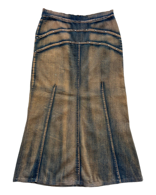 2000s BLEACHED DENIM SKIRT