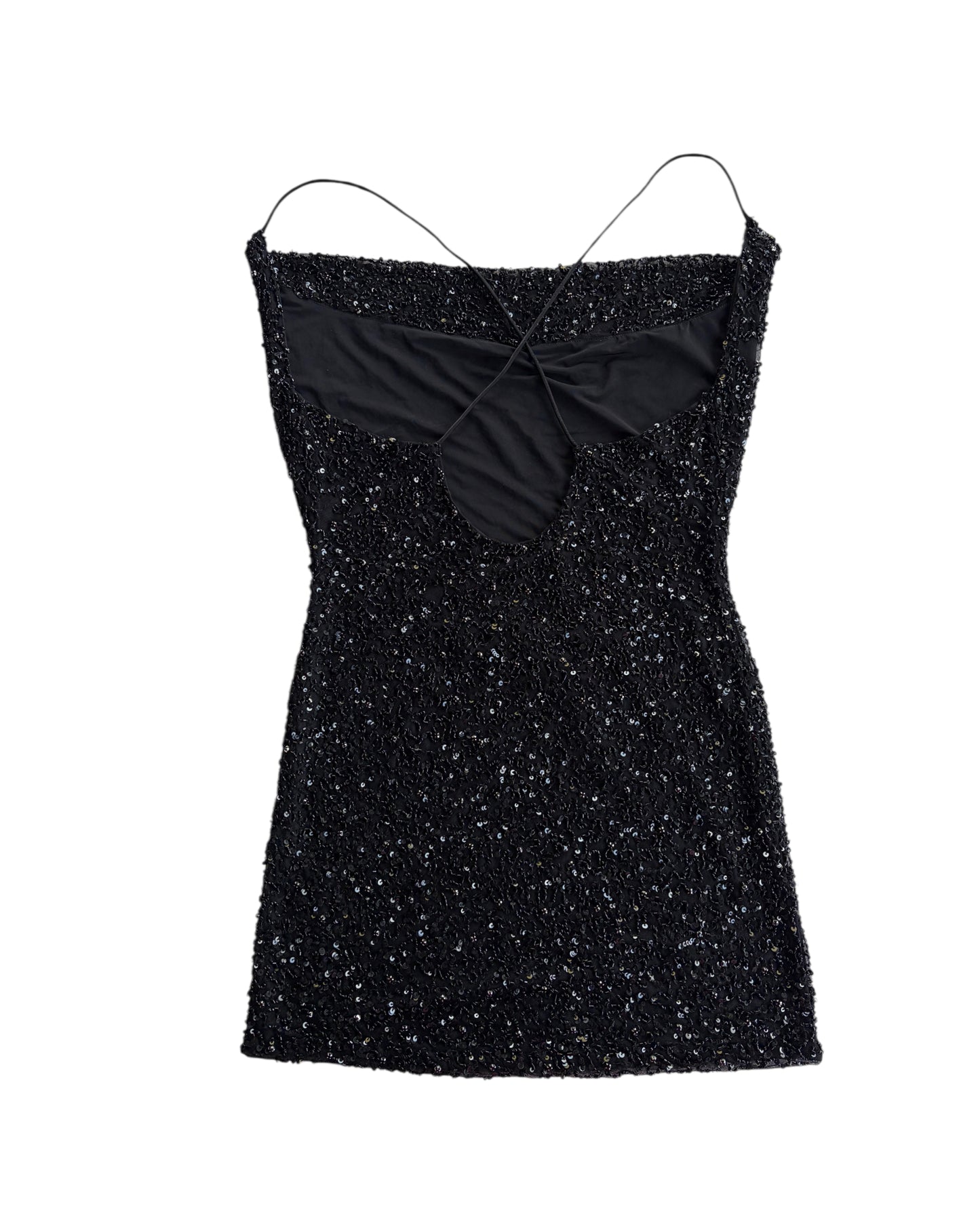2000S RETROFÊTE BLACK SEQUIN CAMISOLE