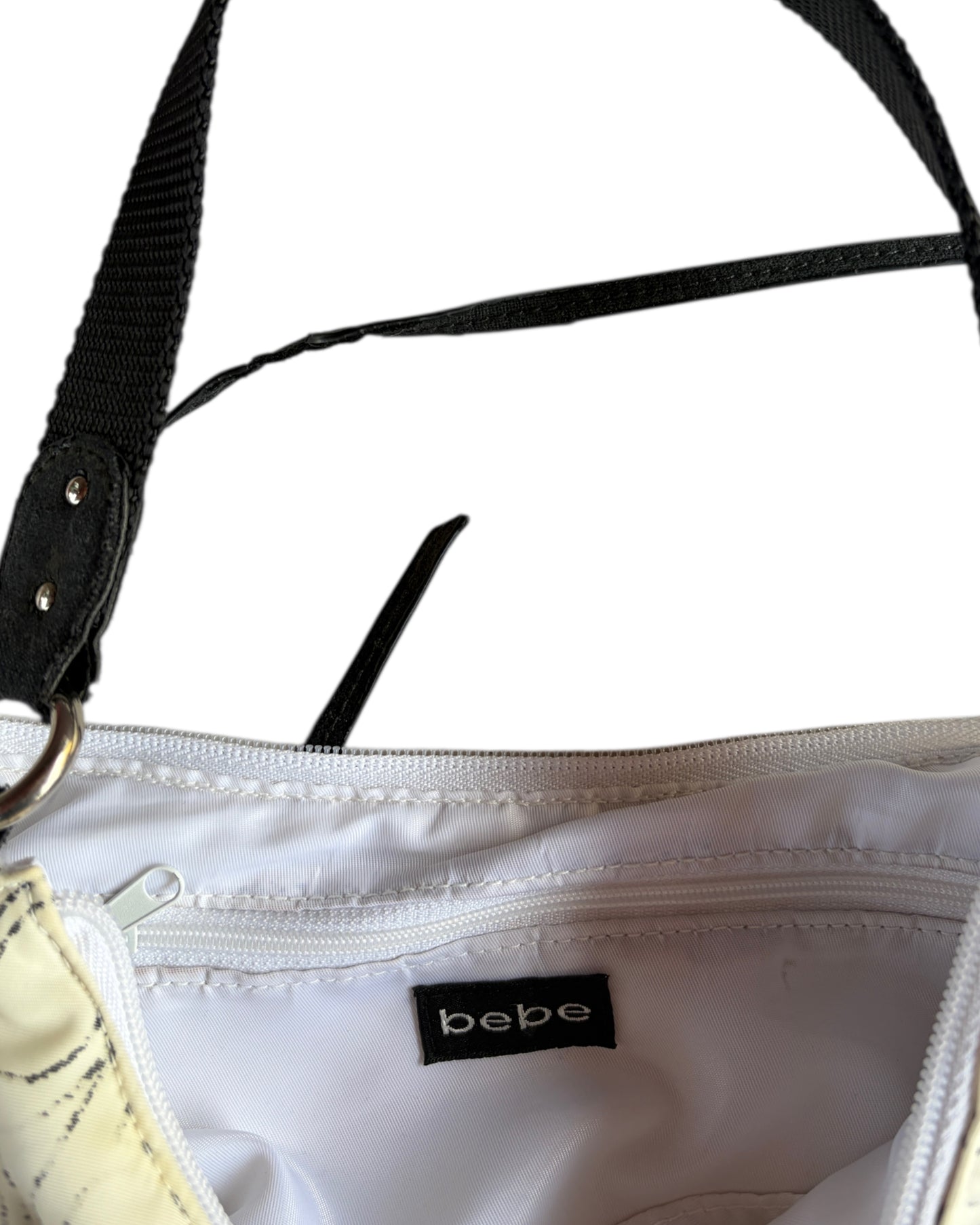 2000S BEBE WHITE LOGO SHOULDER BAG