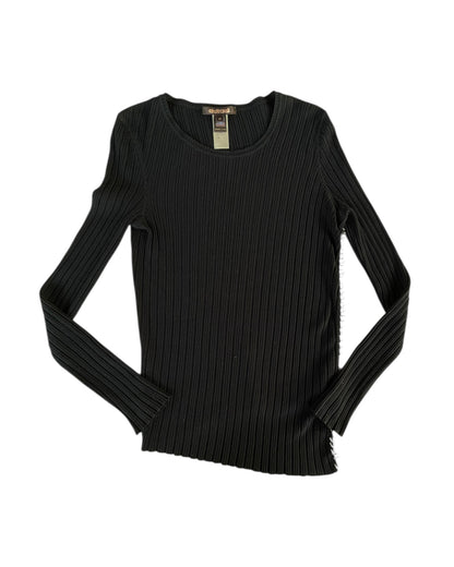 2000S ROBERTO CAVALLI BLACK RIBBED LONG SLEEVE