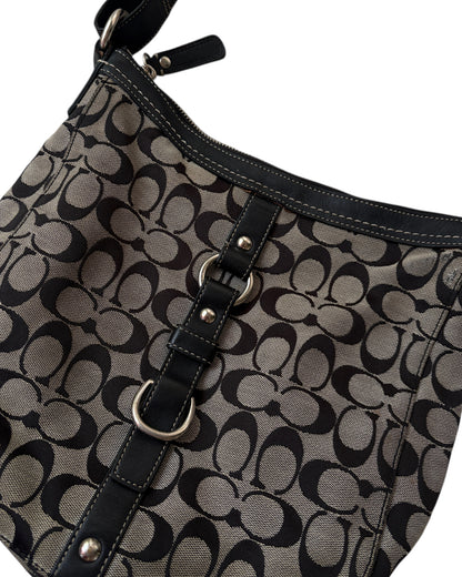 2000S COACH SIGNATURE JACQUARD HOBO BAG