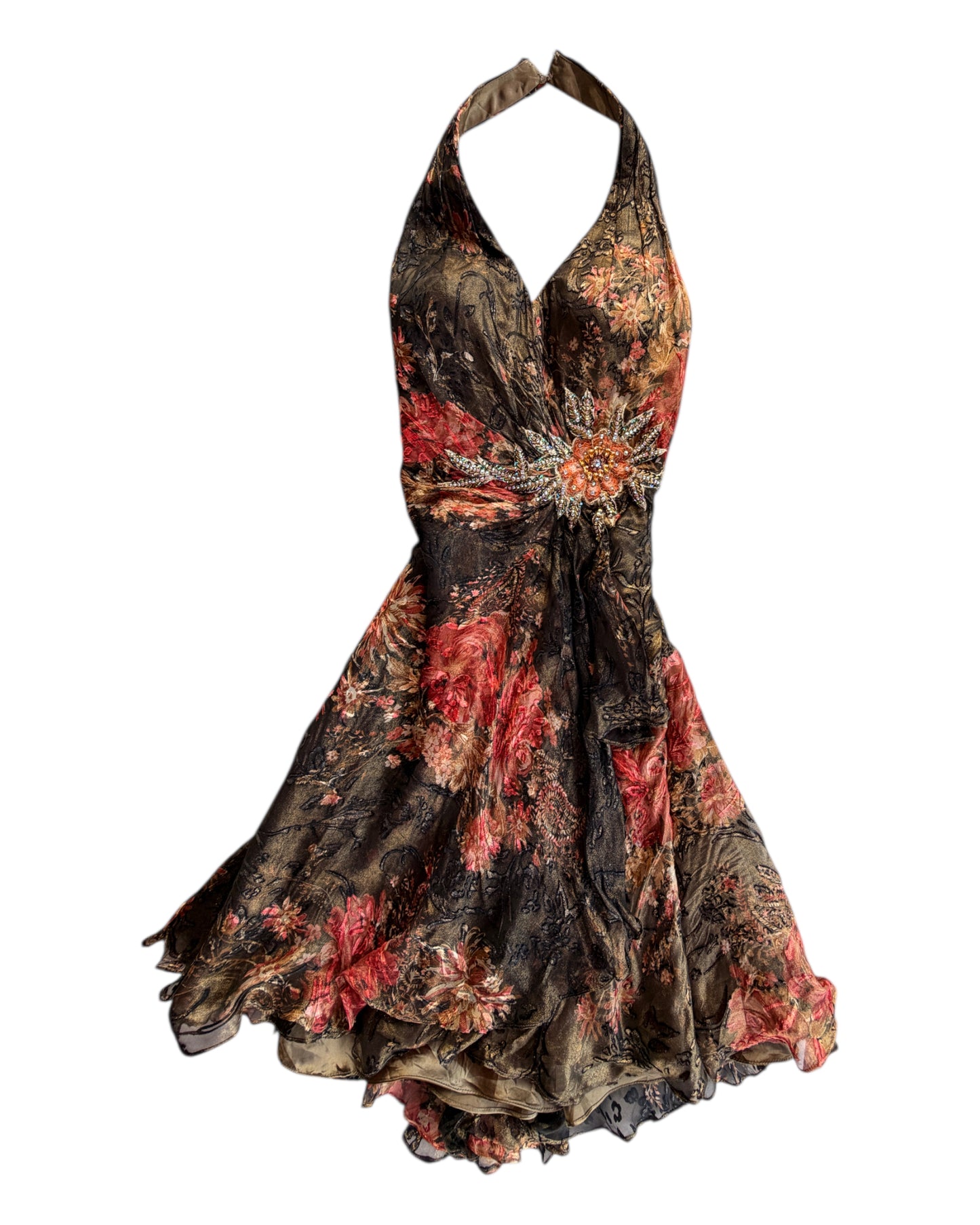 2000S TERANI HALTER DRESS