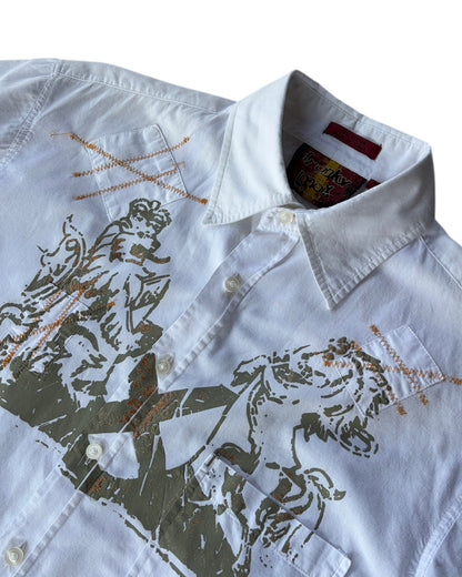 2000S FRANKY MAX WHITE GRAPHIC SHORT SLEEVE SHIRT