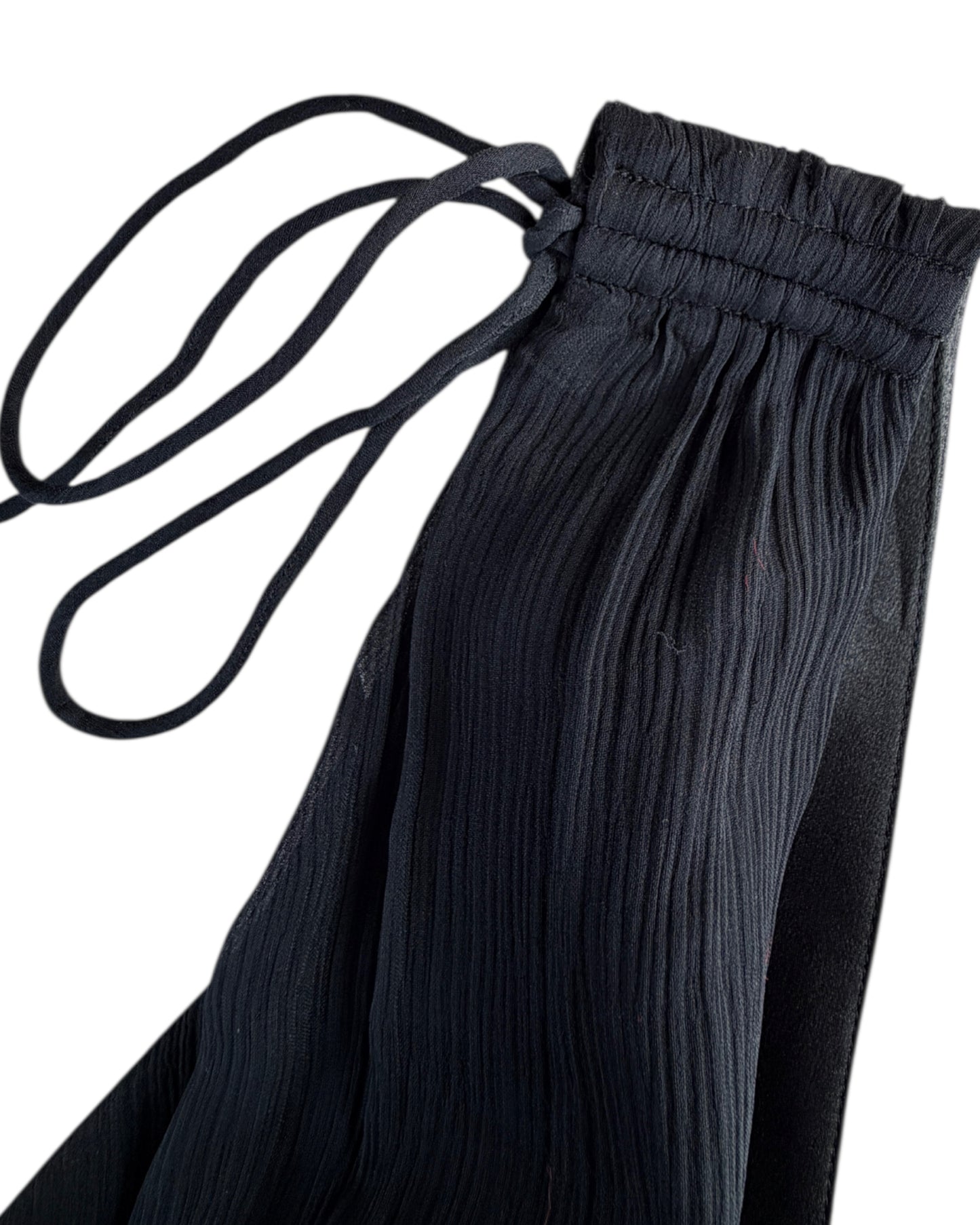 2000S EXPRESS BLACK RUCHE WRAP DRESS