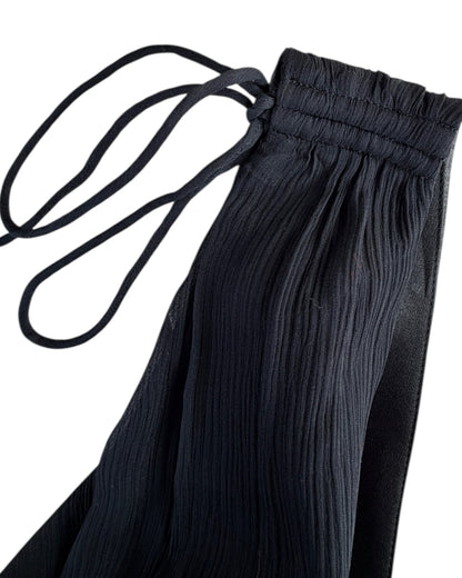 2000S EXPRESS BLACK RUCHE WRAP DRESS