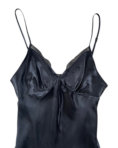 2000S VICTORIAS SECRET BLACK SATIN CAMISOLE