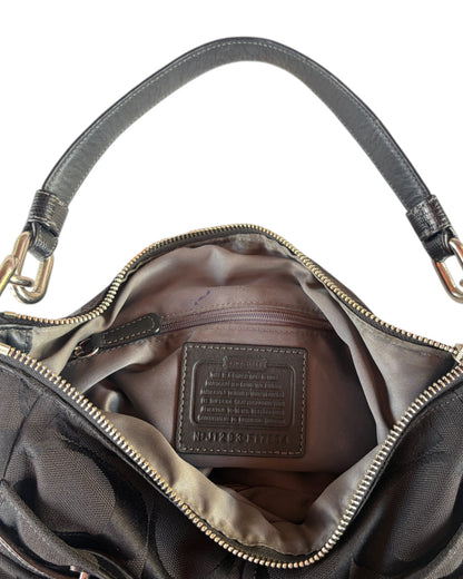 2000S COACH BLACK SIGNATURE SHOULDER BAG