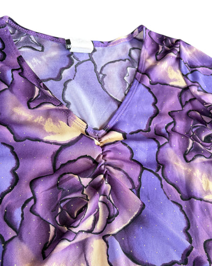 2000S FASHION BUG PURPLE ROSE TOP
