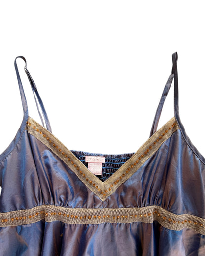 2000S NOLITA BLUE RAYON TOP