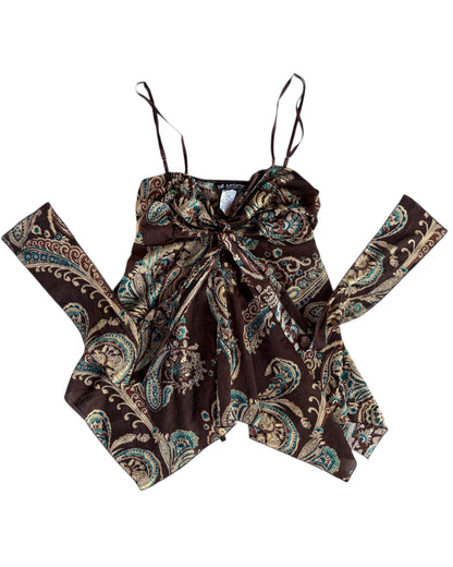 2000S SELF ESTEEM BROWN PAISLEY CAMISOLE