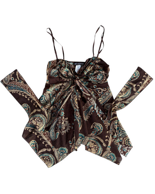 2000S SELF ESTEEM BROWN PAISLEY CAMISOLE