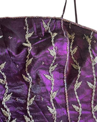2000S PURPLE EMBROIDERED CORSET