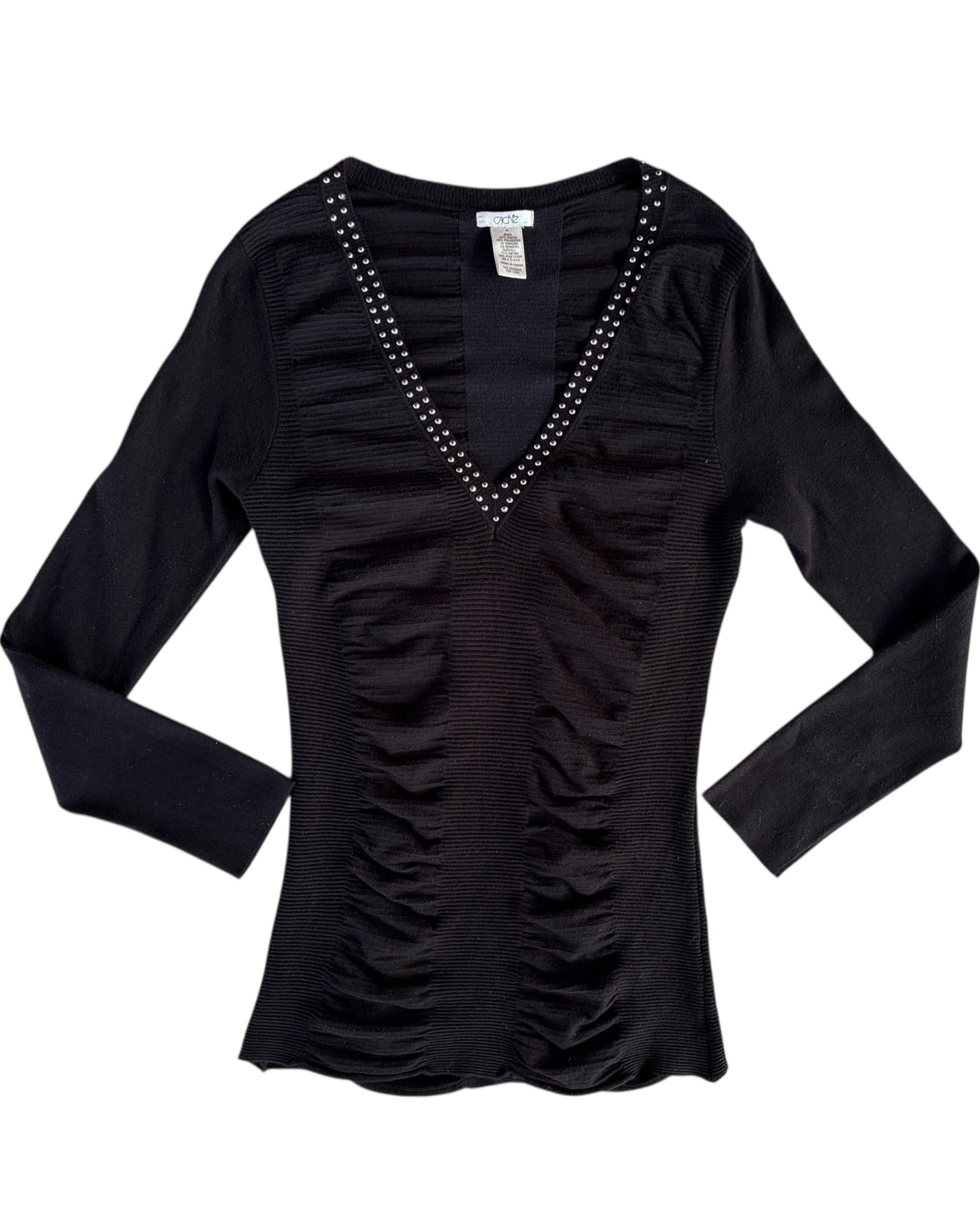 2000S CACHE EMBELLISHED RUCHED TOP