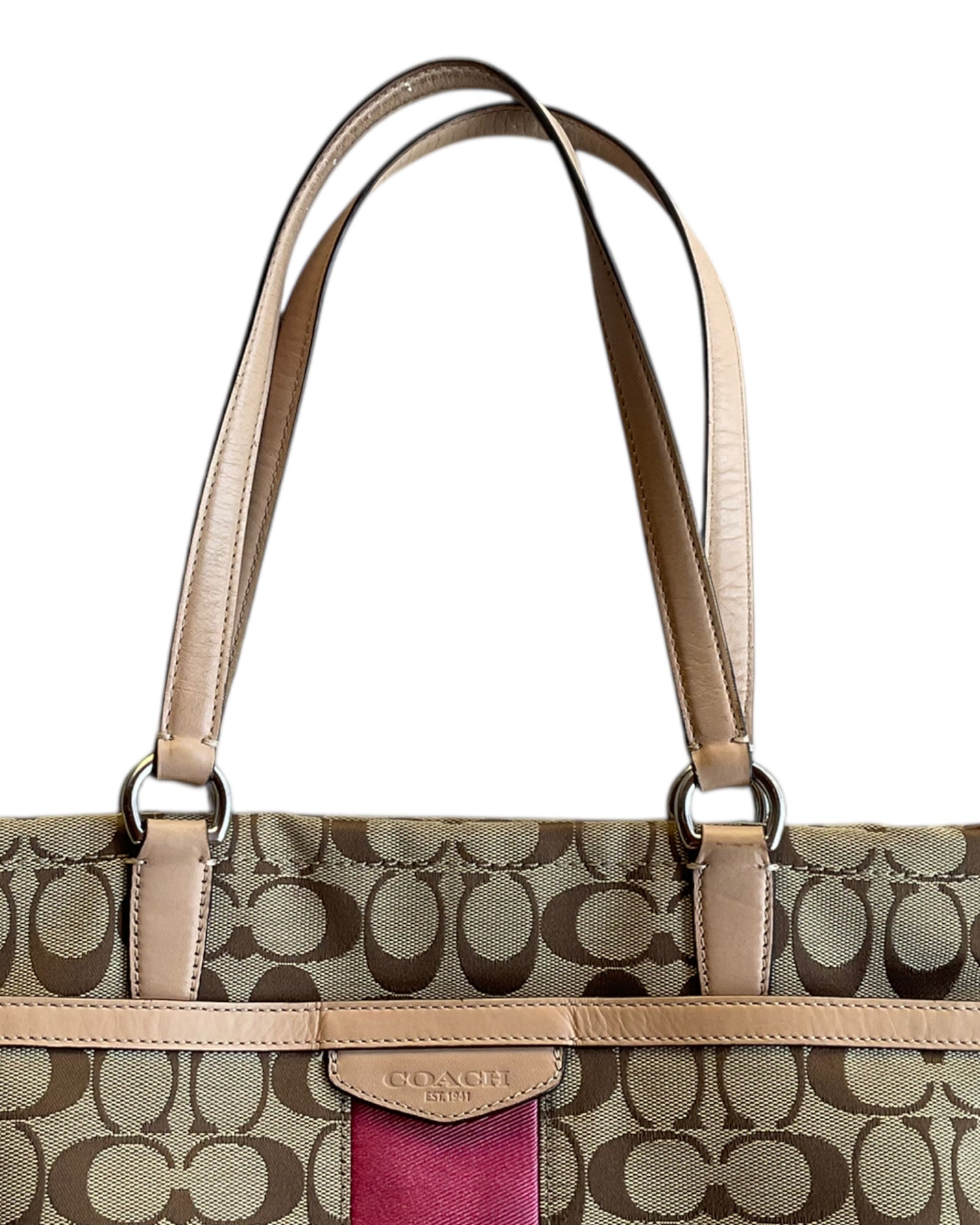 2000S COACH SIGNATURE TOTE BAG