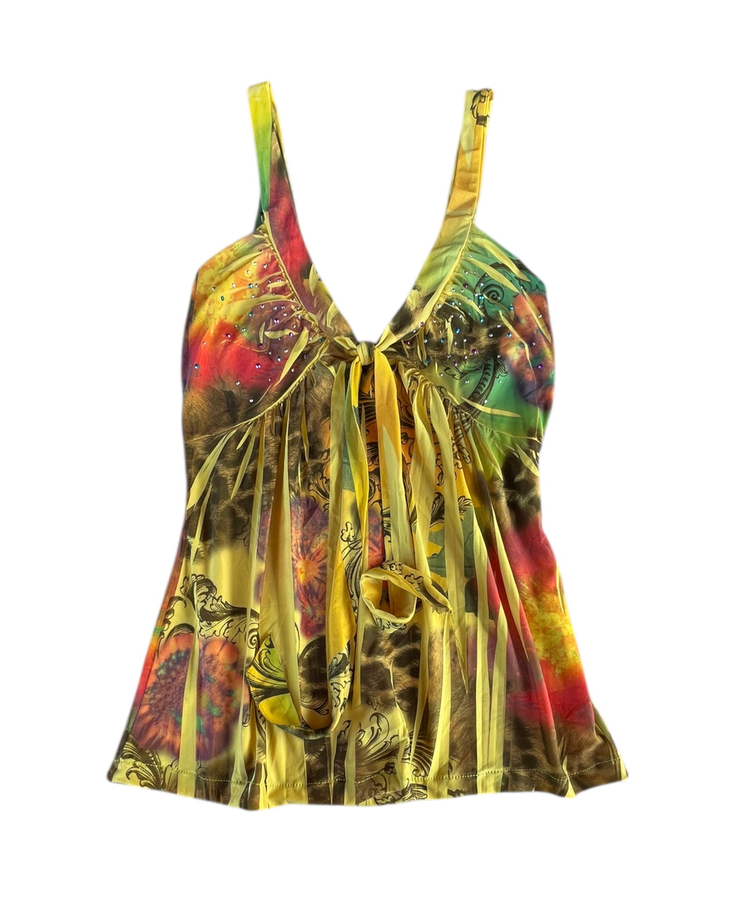2000S LAUNDRY YELLOW HALTER TOP