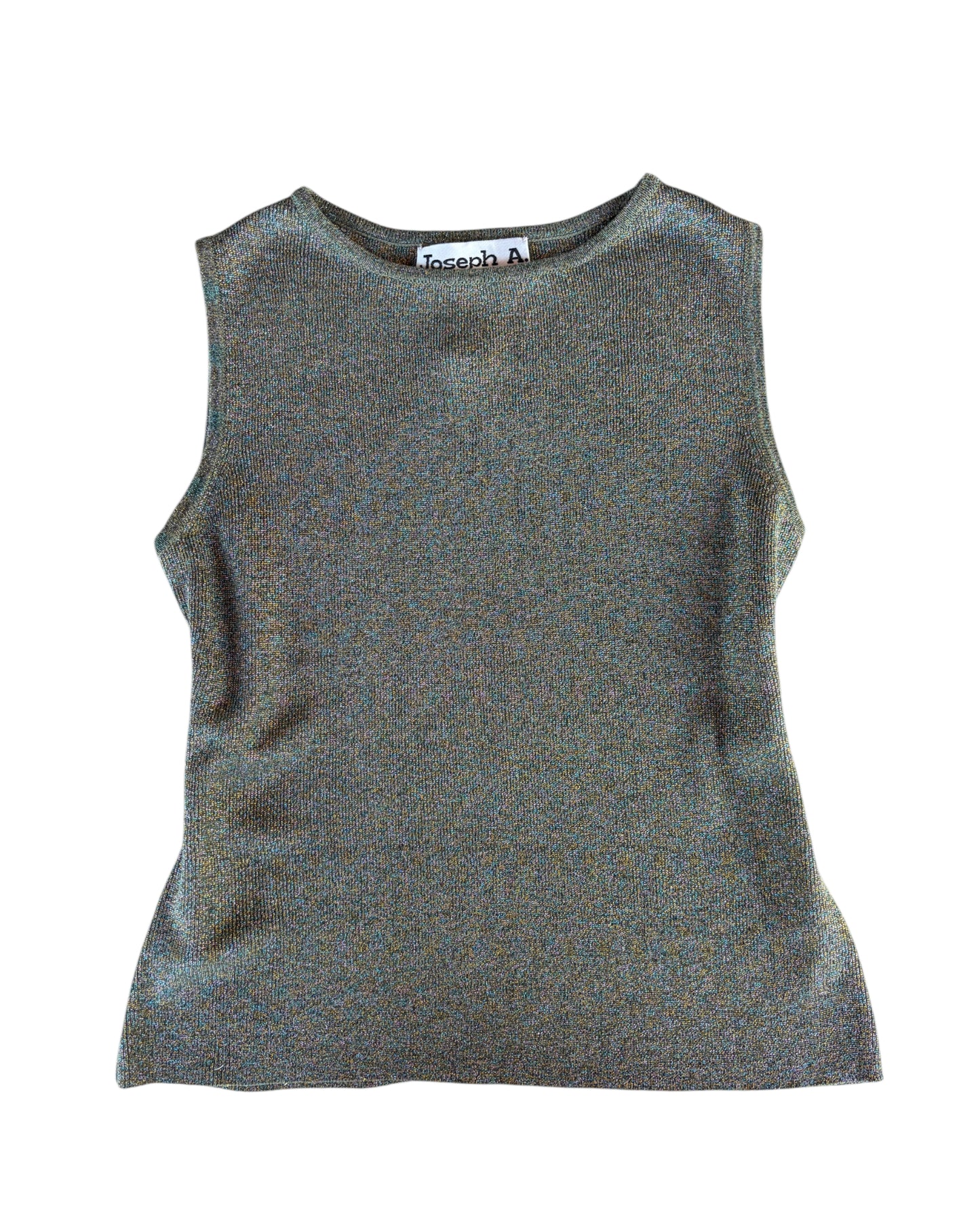 2000S JOSEPH A. METALLIC SILK SLEEVELESS TOP