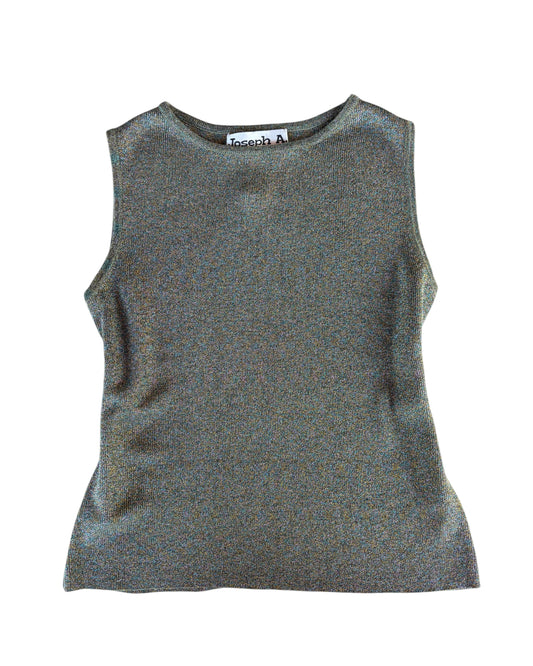 2000S JOSEPH A. METALLIC SILK SLEEVELESS TOP